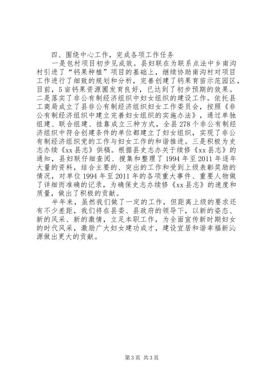 妇联会半年工作总结_第3页