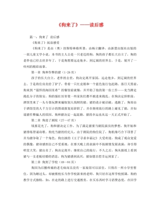 《狗来了》——读后感2 