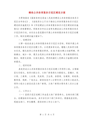 公共体育服务示范区建设方案