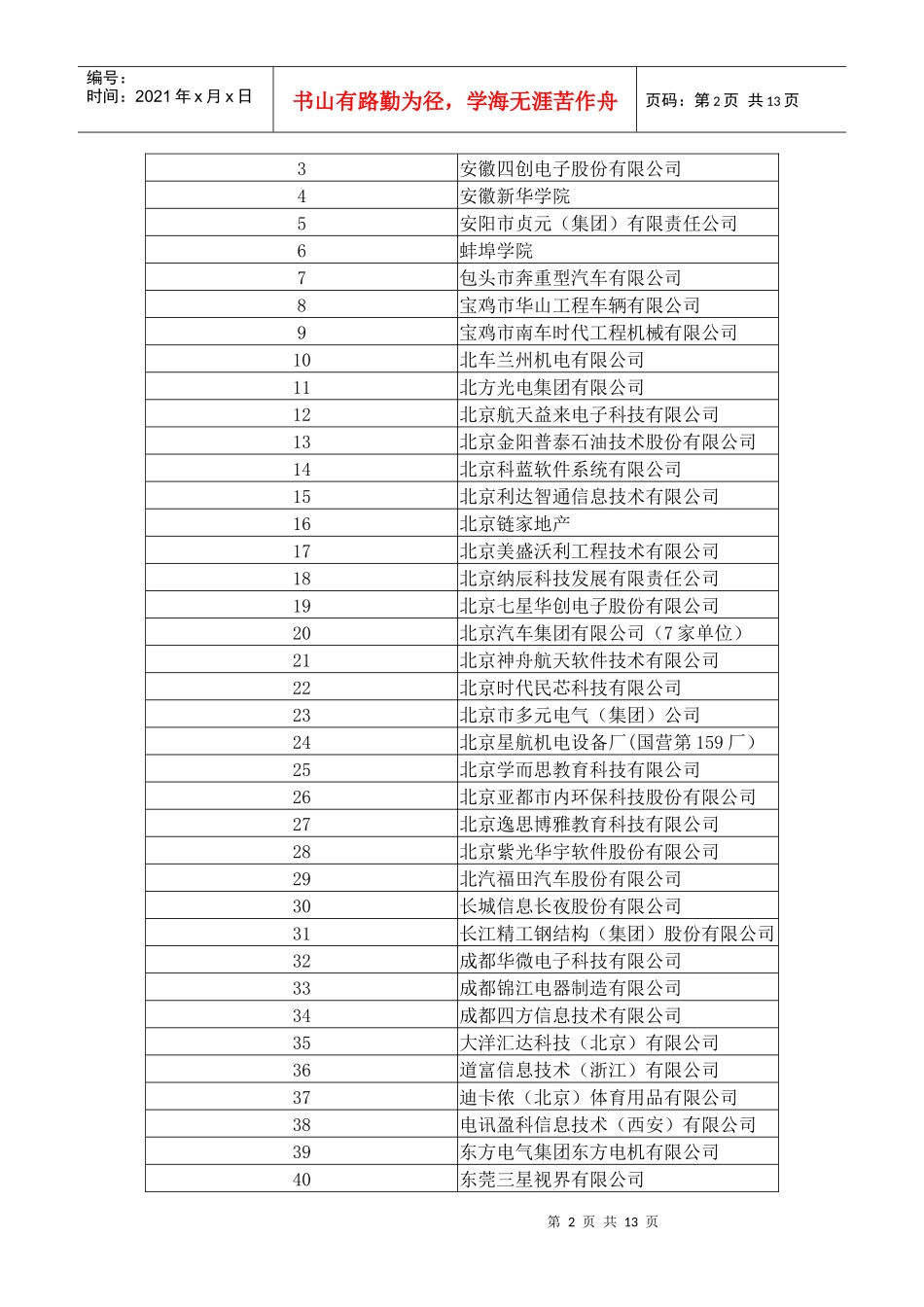 西工大春季招聘参会单位_第2页