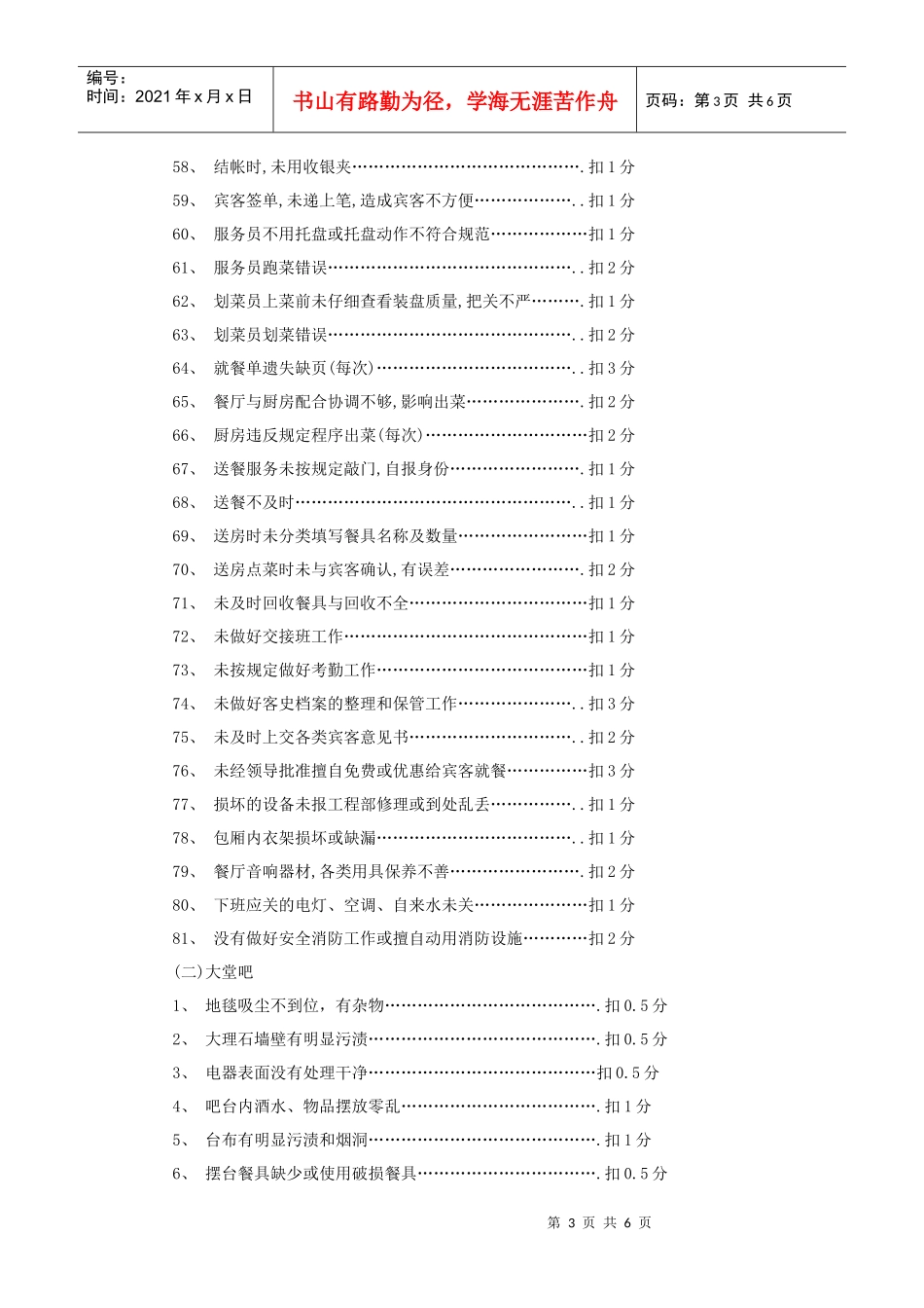 餐饮部违纪处罚条例_第3页