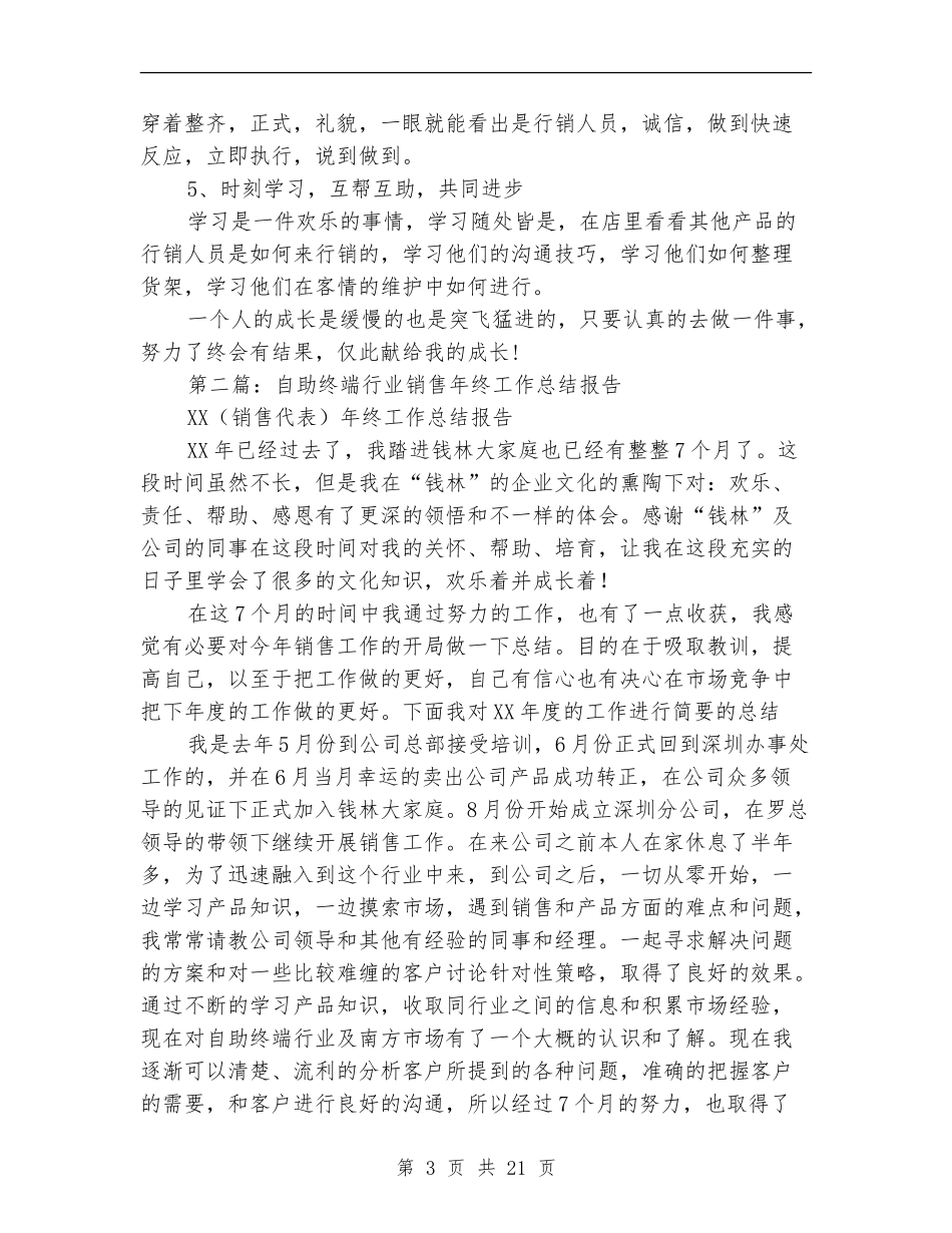 食品区域终端销售工作总结_第3页