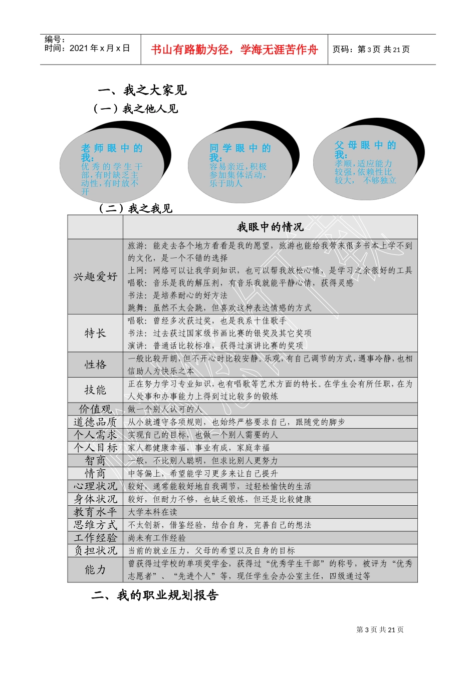 职业生涯规划书_第3页