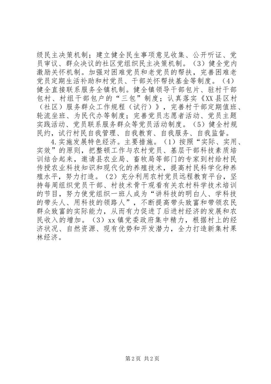 后进村组织整顿工作总结_第2页