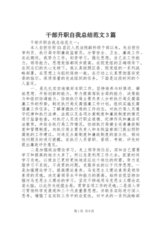 干部升职自我总结范文3篇