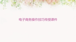 电子商务操作技巧传授课件