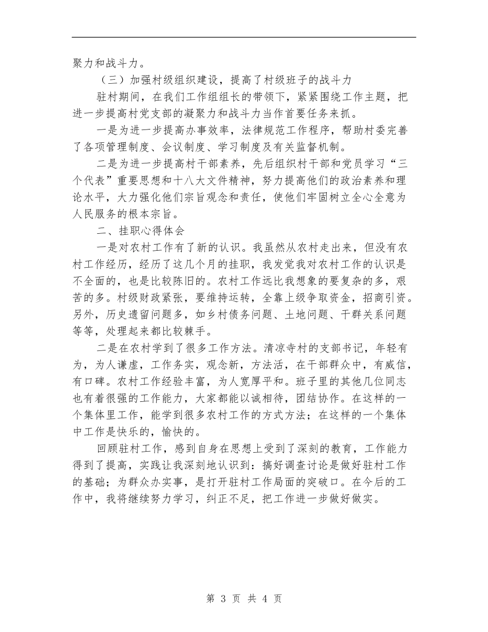 卫生局个人挂职锻练工作总结_第3页