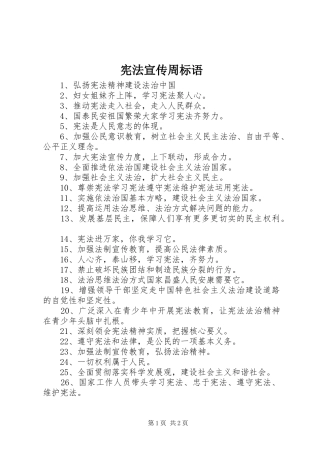 宪法宣传周标语大全