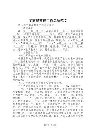 工商局整规工作总结范文
