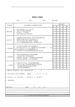 管理员工考核表（DOC 2页）