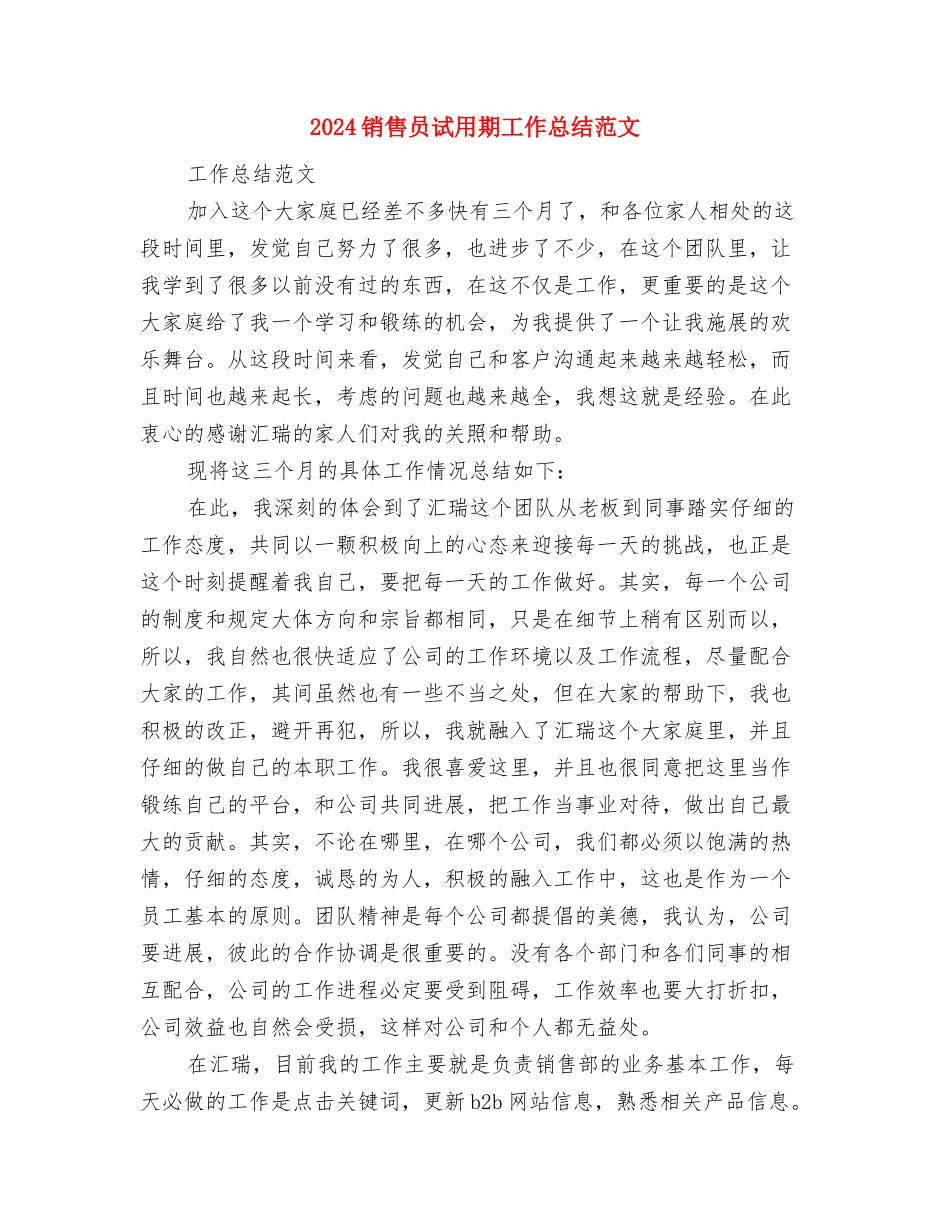 2024销售员年终工作总结范文与2024销售员试用期工作总结范文汇编_第3页