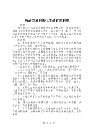 药品类易制毒化学品规章制度管理