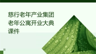 慈行老年产业集团老年公寓开业大典课件