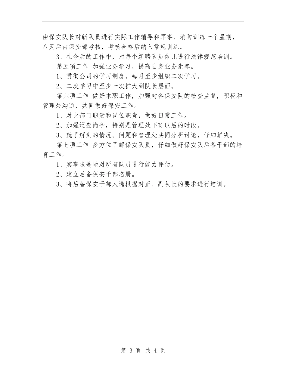 公司保安部工作计划_第3页