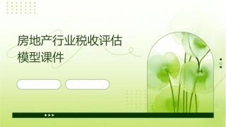 房地产行业税收评估模型课件