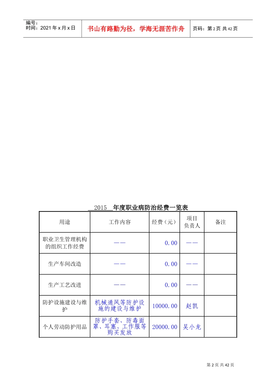 职业卫生管理档案(DOC42页)_第2页