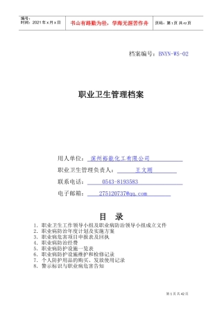 职业卫生管理档案(DOC42页)