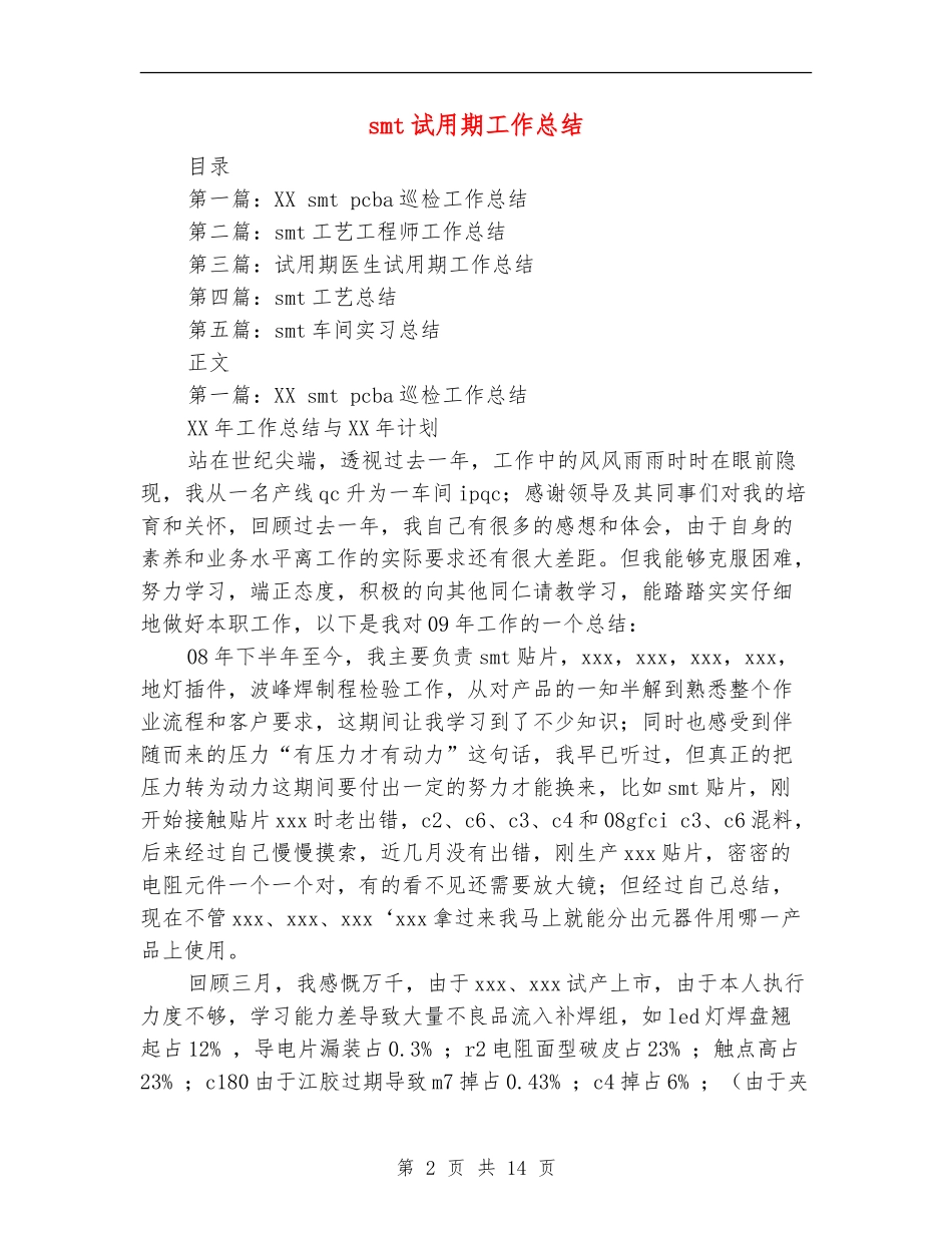 smt试用期工作总结_第2页