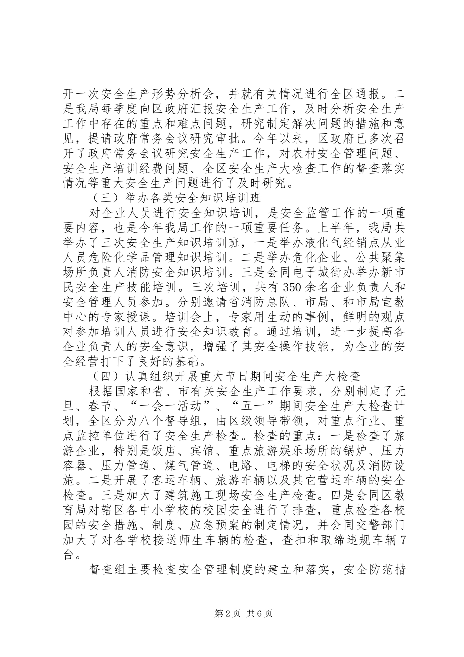 安监局管理局上半年总结（区）_第2页