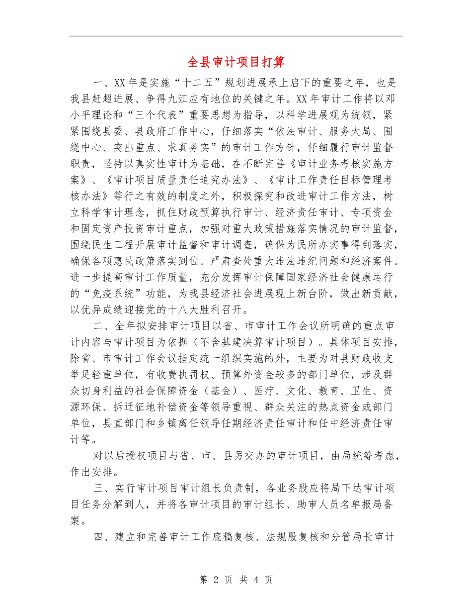 全县审计项目打算_第2页