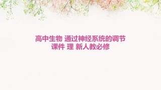 高中生物   通过神经系统的调节课件 理 新人教必修
