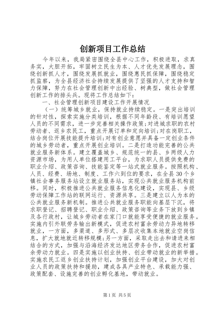 创新项目工作总结_第1页