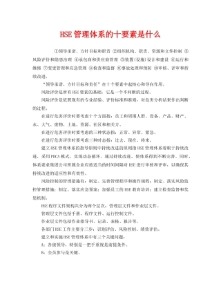《管理体系》之HSE管理体系的十要素是什么 