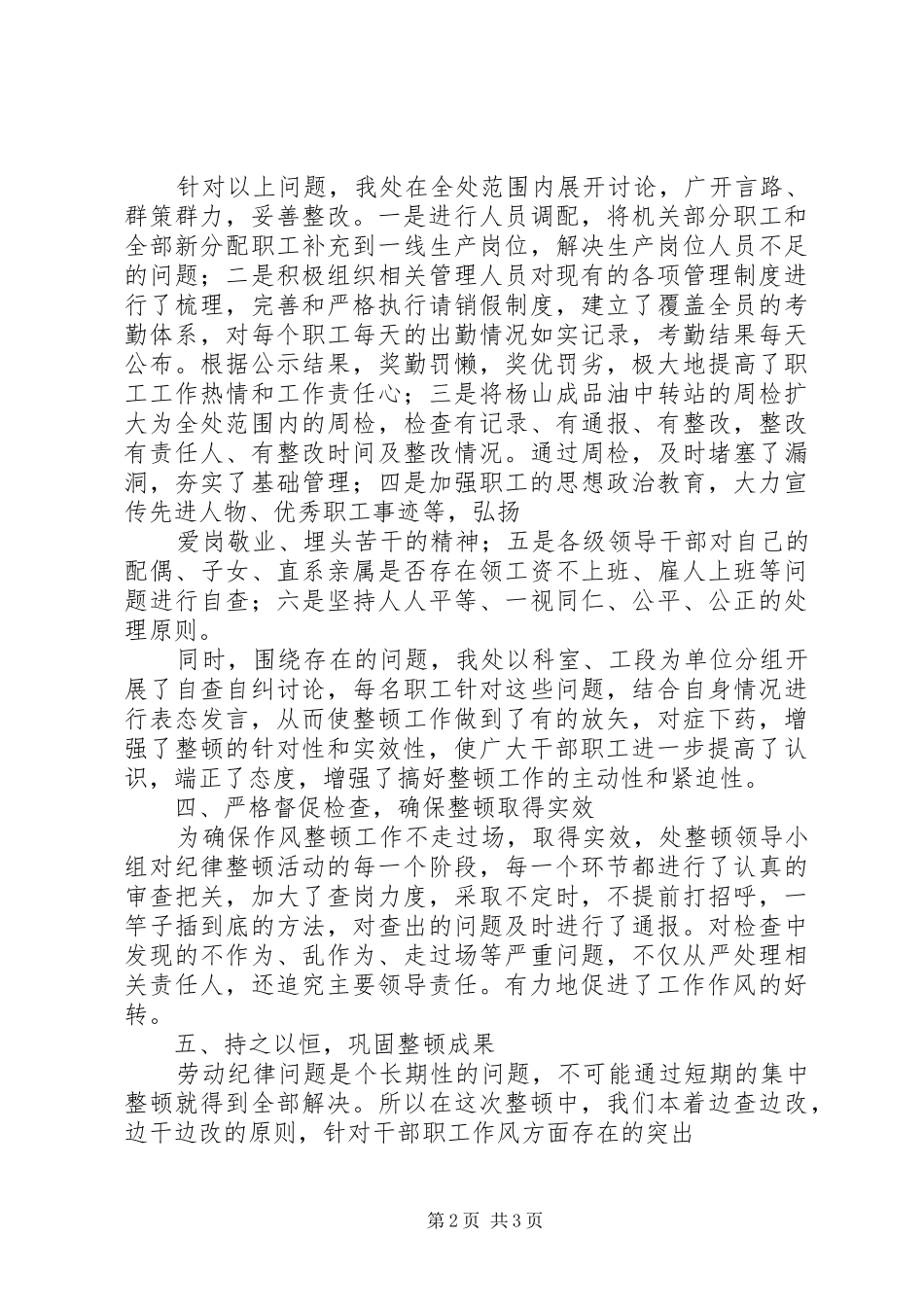 处劳动纪律整顿总结_第2页