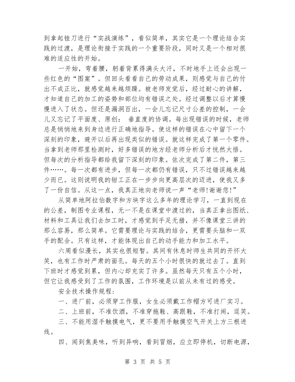 2024年钳工实习报告_第3页