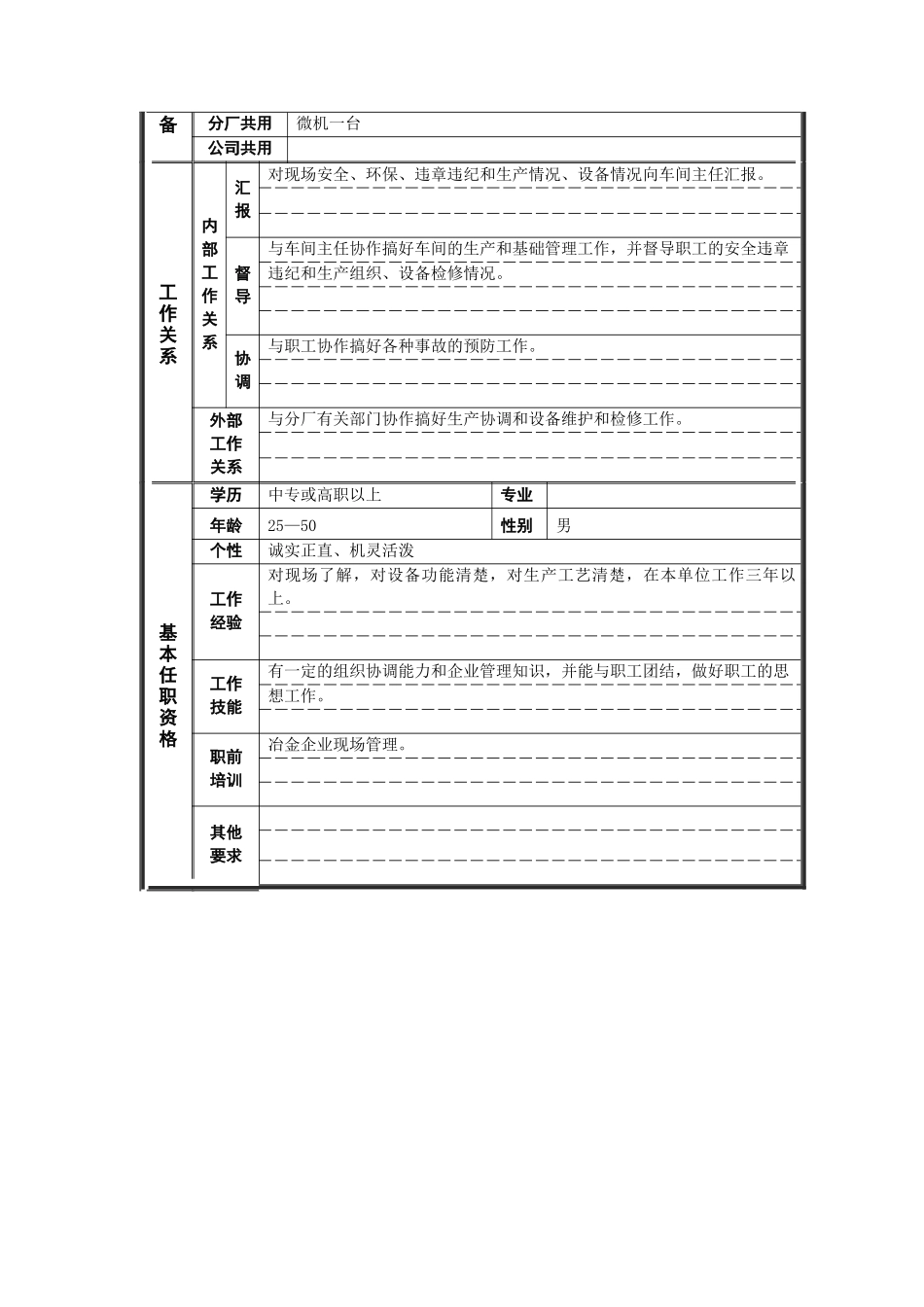 德龙钢铁-生产副主任职位说明书_第2页