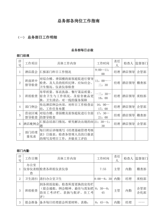 总务部各岗位工作指南