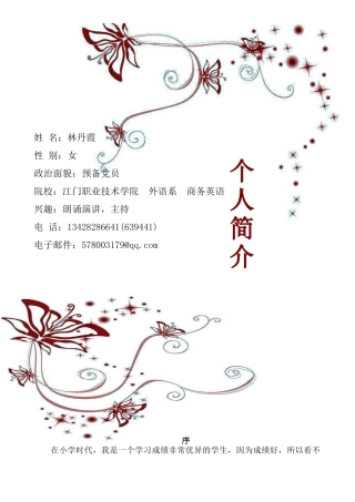 模版林丹霞职业规划书