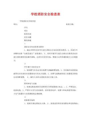 《安全管理资料》之学校消防安全检查表 