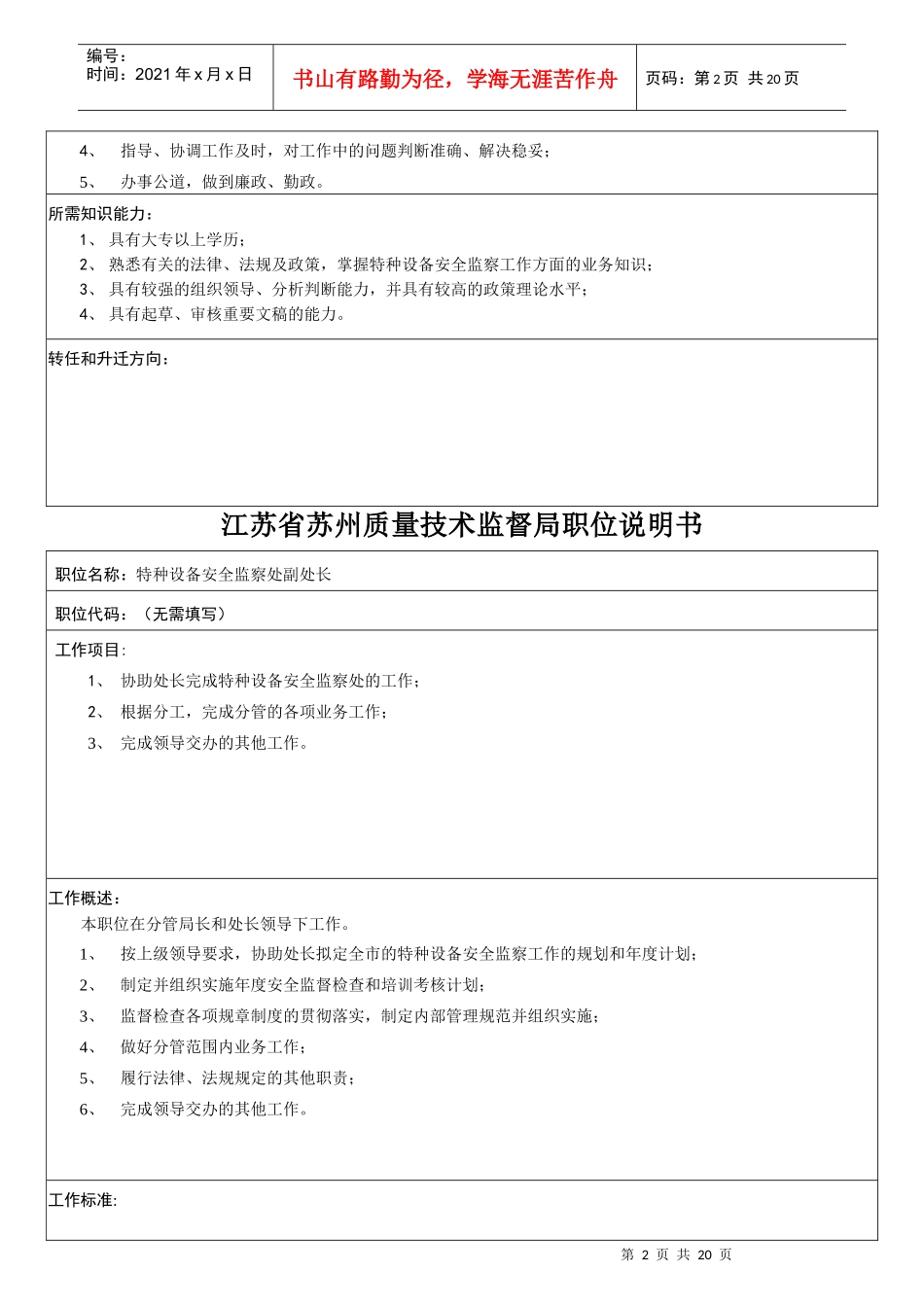 质量技术监督局各岗位职责说明_第2页