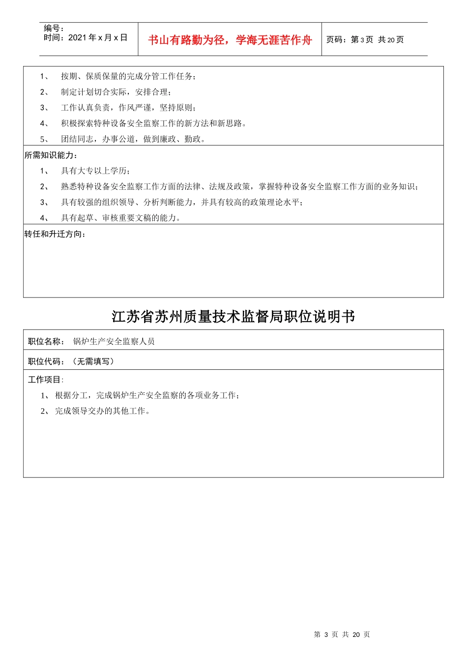 质量技术监督局各岗位职责说明_第3页