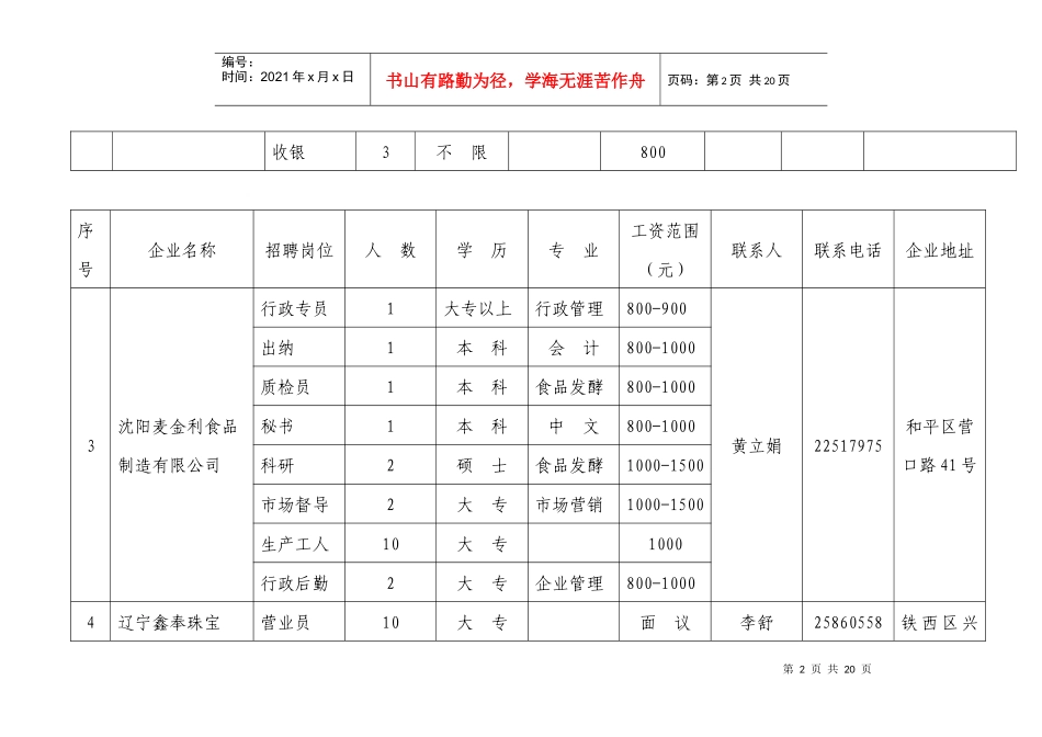 沈阳市妇联为“阳光六月启航校园”系列活动提供岗位明细表_第2页