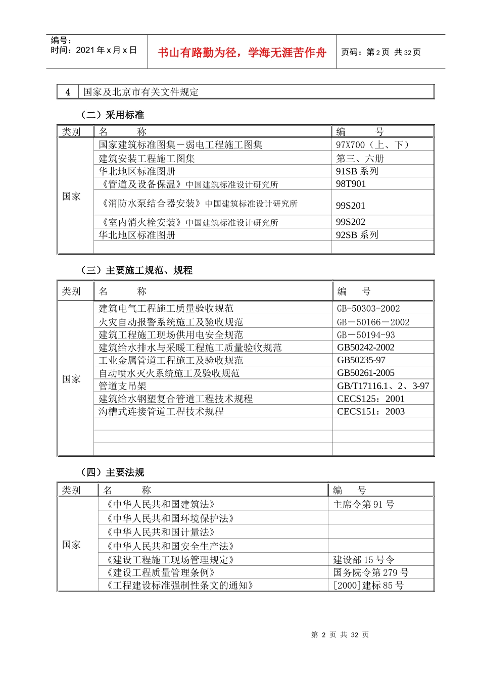 某工程消防报警及自动灭火系统施工方案_secret_第2页