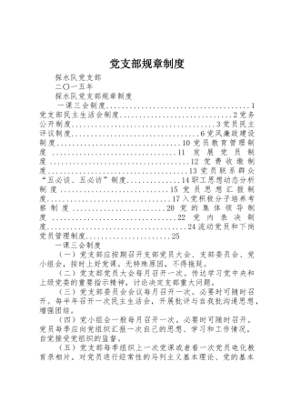 党支部规章规章制度细则