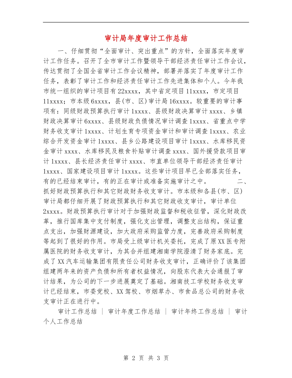 审计局年度审计工作总结【新版】_第2页