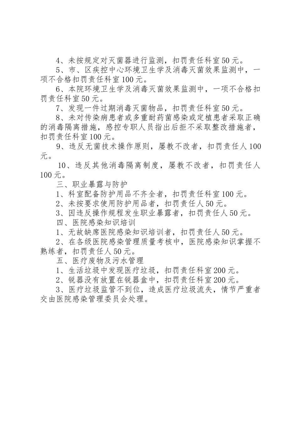 医院感染管理质控奖罚规章制度细则5篇_第2页