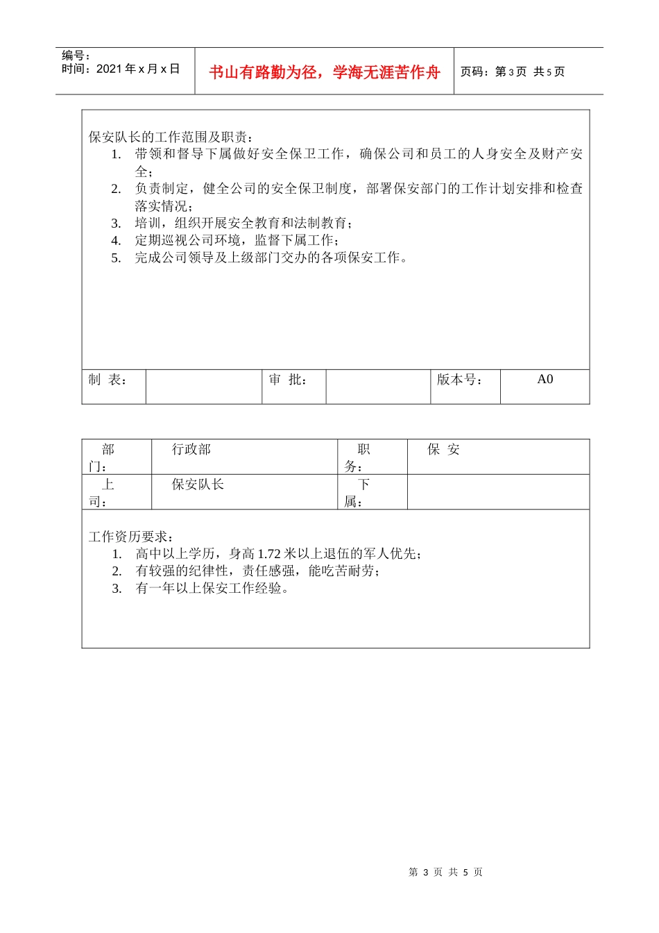 行政部岗位职责及任职要求_第3页