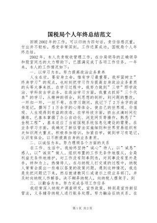 国税局个人年终总结范文