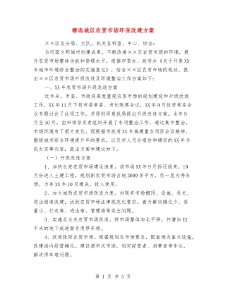 城区农贸市场环保改建方案