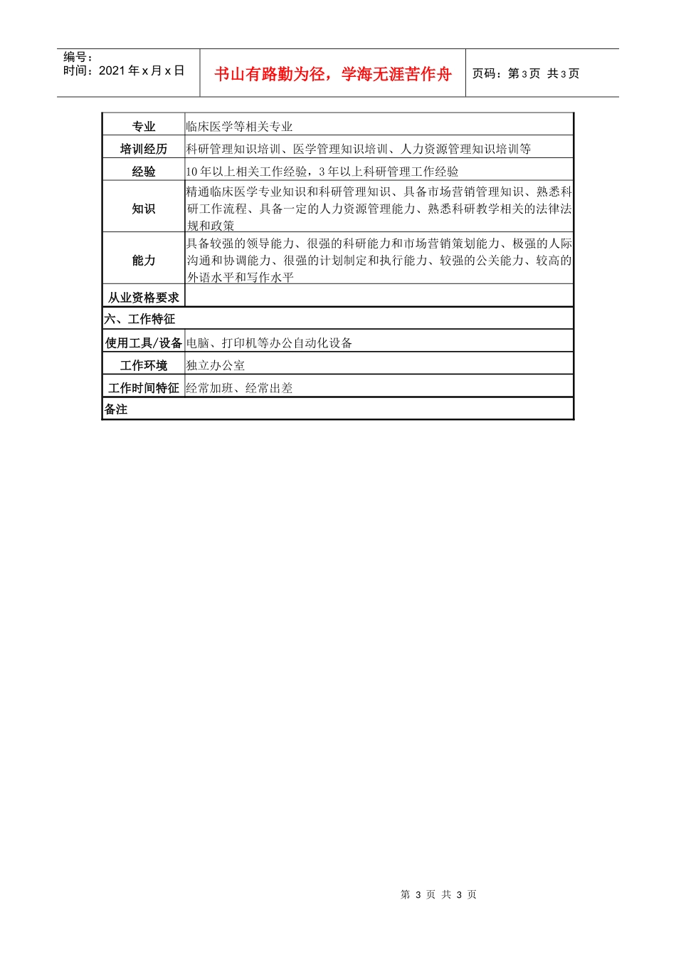 某医院院长助理岗位说明书_第3页
