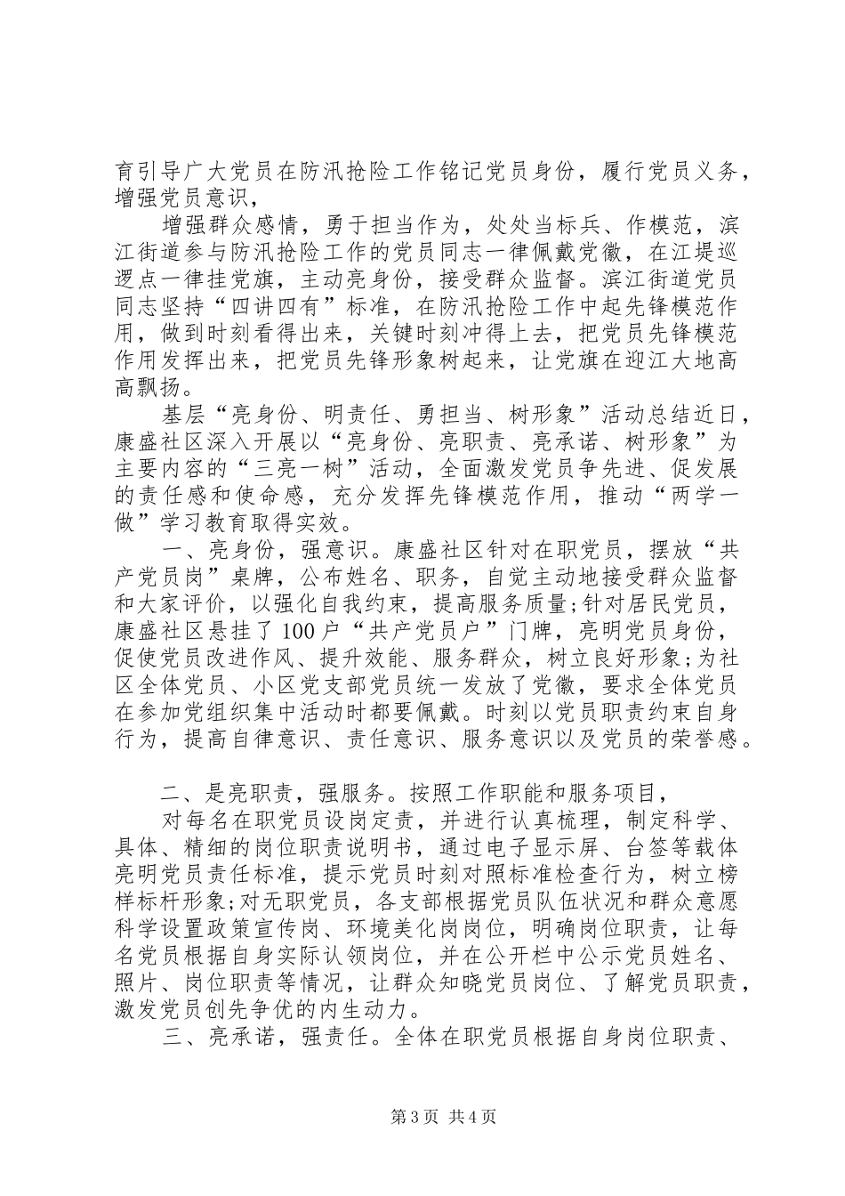 基层“亮身份、明责任、勇担当、树形象”活动总结_第3页