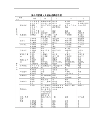 管理人员绩效考核标准（DOC 1页）