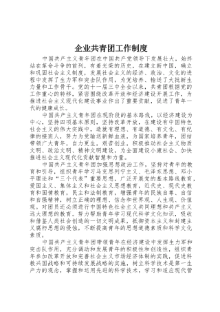 企业共青团工作规章制度细则