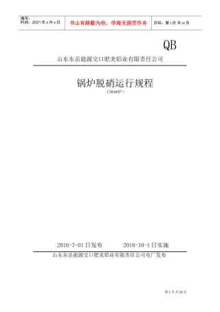 脱硝培训手册(DOC31页)