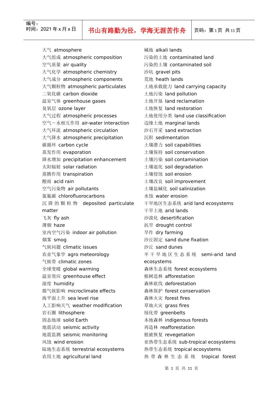环境工程英文词汇_第1页