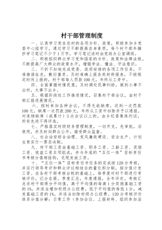 村干部规章制度管理